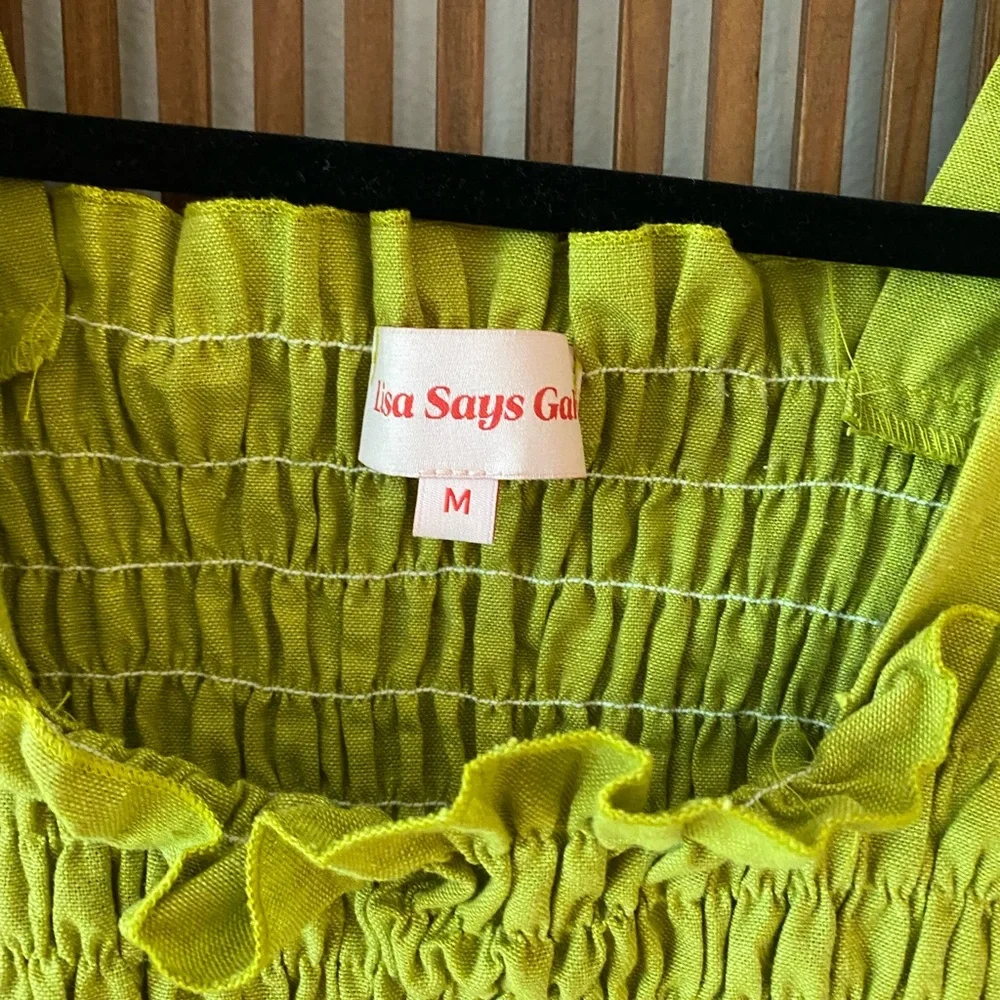 Lisa Says Gah Smocked Toni Top in Chartreuse M; limited edition! - Picture 5 of 12